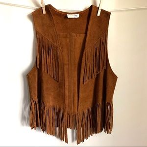 Harmal Leather Fringe Vest